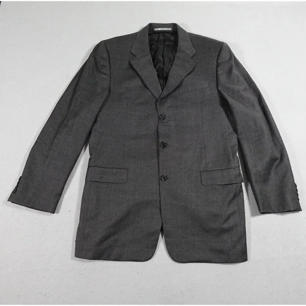 Hickey Freeman Blazer Men's 42L Gray Wool 3 Button‎ Sports Coat Suit Jacket